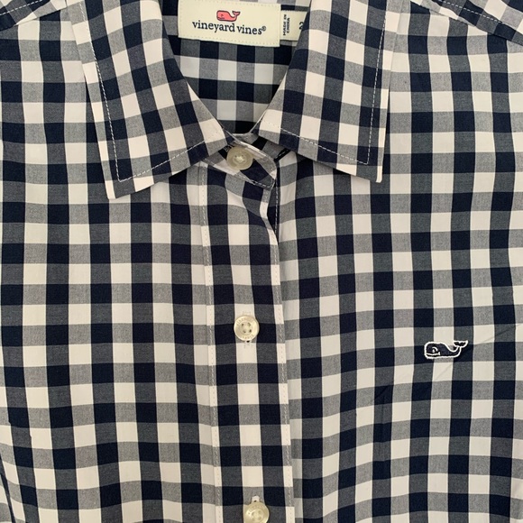 Vineyard Vines ladies dress shirt blue gingham button down size 2 - Picture 5 of 6